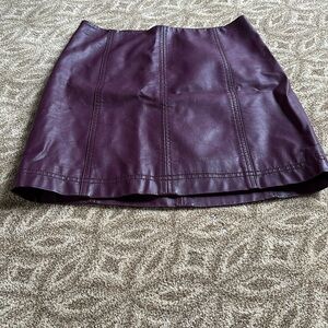 Free People lined leather mini skirt